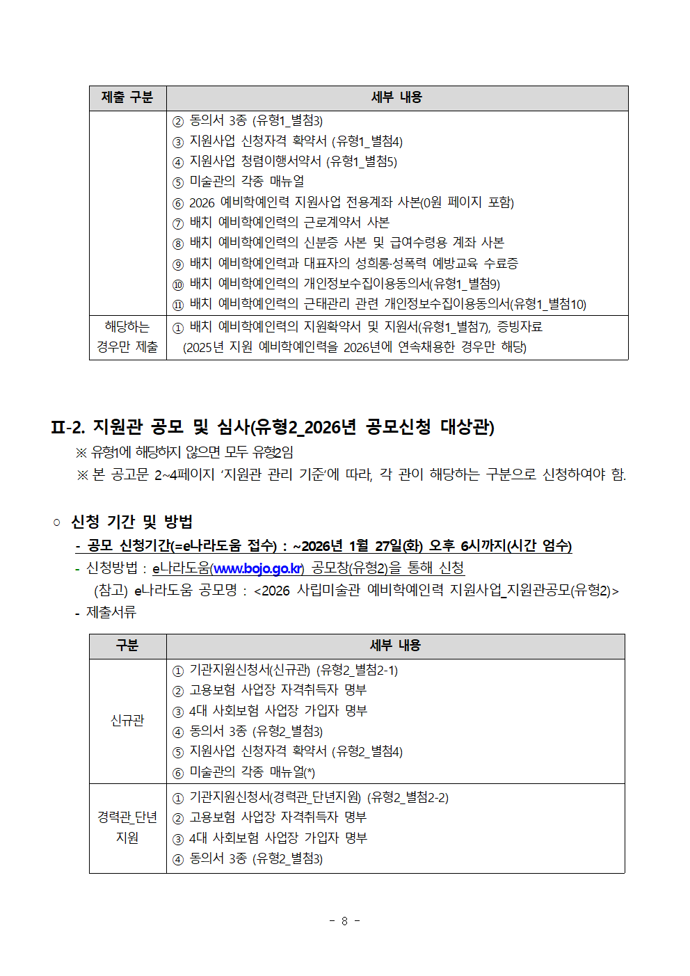 별첨1. 2026 예비학예인력_지원관 공고문(확정공고)_지원관유형1&2 통합안내_수정0114오후008.png